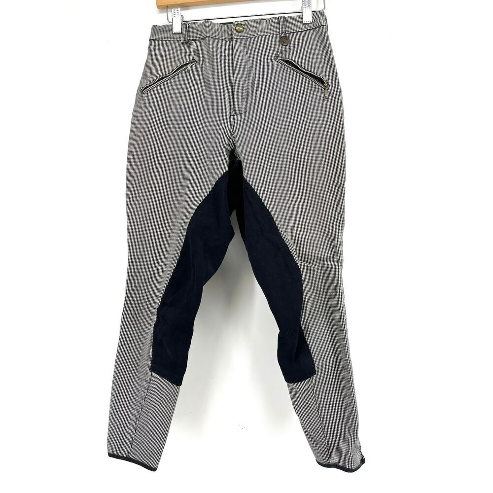 Royal Highness Women's‎ 4-6 Check Equestrian Jodhpurs Riding Pants Suede Seat